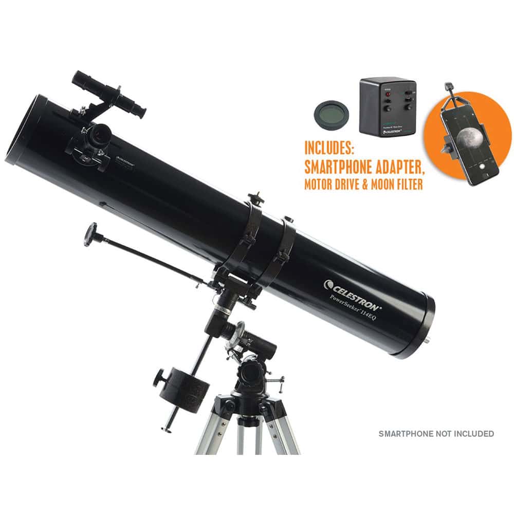 Celestron Power Seeker 114EQ+ phone Adapter telescope - Telescopes Ireland